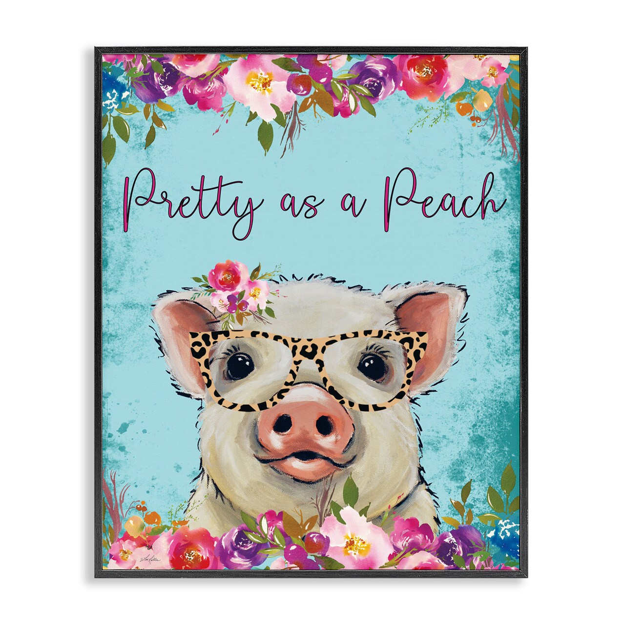 Stupell Industries Pretty as a Peach Pig Framed Giclee, design by Lee Keller